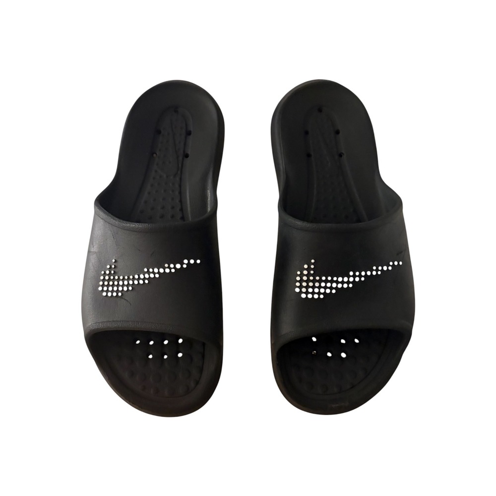 Nike Solarsoft Slides Black & White  Swoosh Sandals Women Size 9 Summer